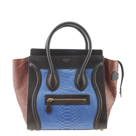 Celine Micro Luggage Tri-Color Satchel Bag 175958 - Picture 1 of 8